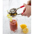 New design hot sale stainless steel lemon squeezer with red plastic handle houseware useful